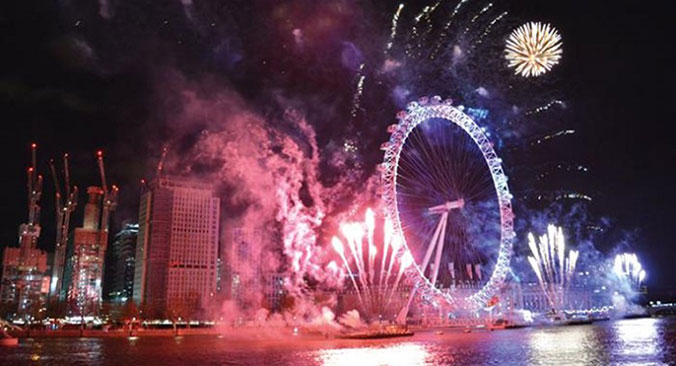 New Years Eve Dinner and Thames Cruise with Fireworks on board the Hurricane Clipper
