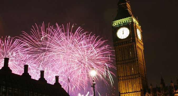 New Year�s Eve Thames cruise with fireworks on board the Thomas Doggett